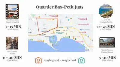 a map of the quarter fees perl tax at C062 Appart fonctionne Proche du centre Cannes in Cannes