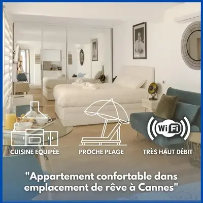 Modern and renovated apartments next to the CROISETTE and PALAIS DES FESTIVALS