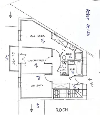 a floor plan of a house at DUPLEX 3 Chambres TERRASSE et 1 DEPENDANCE A4B026 in Cannes