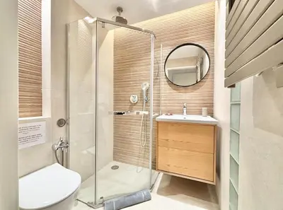a bathroom with a shower and a toilet and a sink at Cannes 2x2 bedrooms apartment - 24P3 in Cannes
