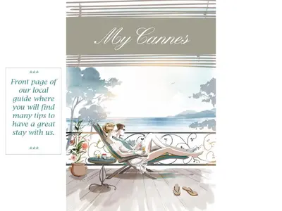 a woman sitting on a chair on a balcony with the ocean at Top floor2 beds w/sea wiew in Cannes