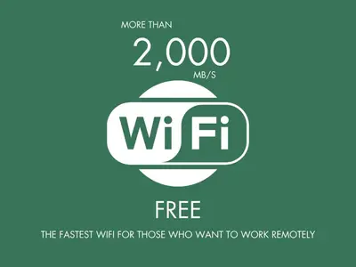 a logo for the fastest wifi for those who want to work remotely at LB Vacation Rentals I Big Loft 107m2, 10min Walk to Palais des Festivals in Cannes