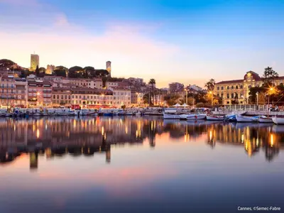a harbor in a city with boats in the water at Apartment La Brise by Interhome in Cannes
