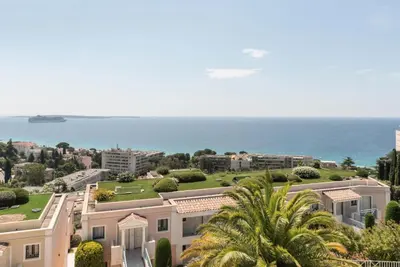 an aerial view of a house with the ocean in the background at Résidence Cannes Villa Francia - maeva Home - Appartement 2 pièces 6 personnes - Sélection MAE-6118 in Cannes