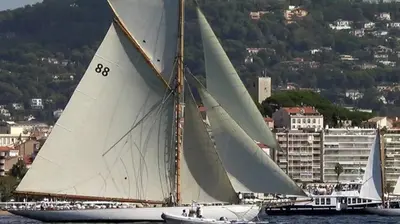 a group of sailboats on the water near a city at Plages du Midi, Superbe Vue Mer, Grand Confort, 4 pers in Cannes