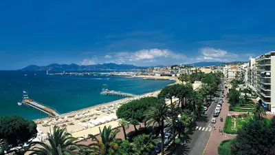 a view of a city with a harbor and a body of water at Preyre 14 in Cannes